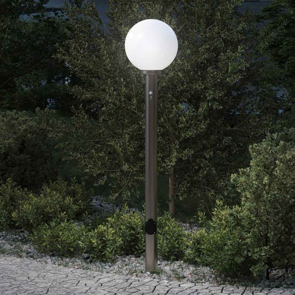 Paletto luminoso Vidaxx con sensore e presa 120 cm in acciaio inossidabile IP44
