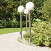 Vidaxl bolderverlichting met sensor en stopcontact 3 stuks 120 cm roestvrij staal ip44