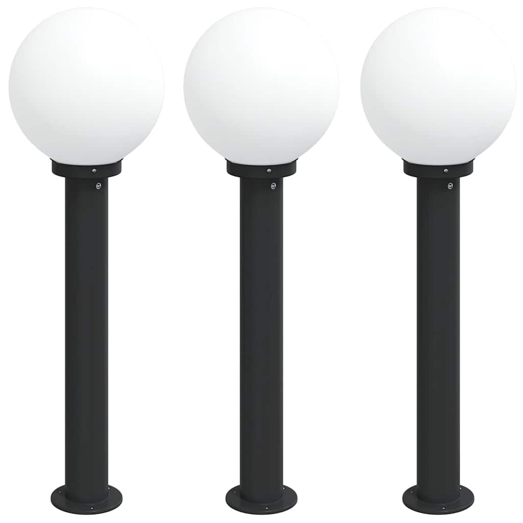 VidaXL paletto luminoso 3 pezzi 80 cm nero IP44