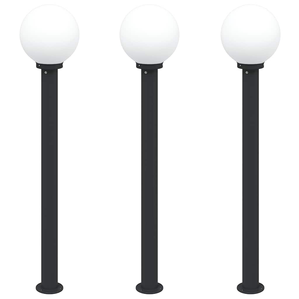 VidaXL bolardo luminoso 3 piezas 120 cm negro IP44