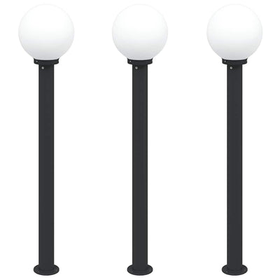 Vidaxl bolderverlichting 3 stuks 120 cm zwart ip44