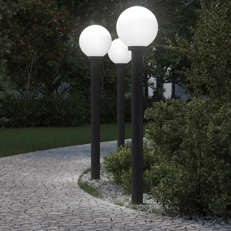 VidaXL bolardo luminoso 3 piezas 120 cm negro IP44