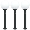 VidaXL paletto luminoso con sensore 3 pezzi 80 cm nero IP44