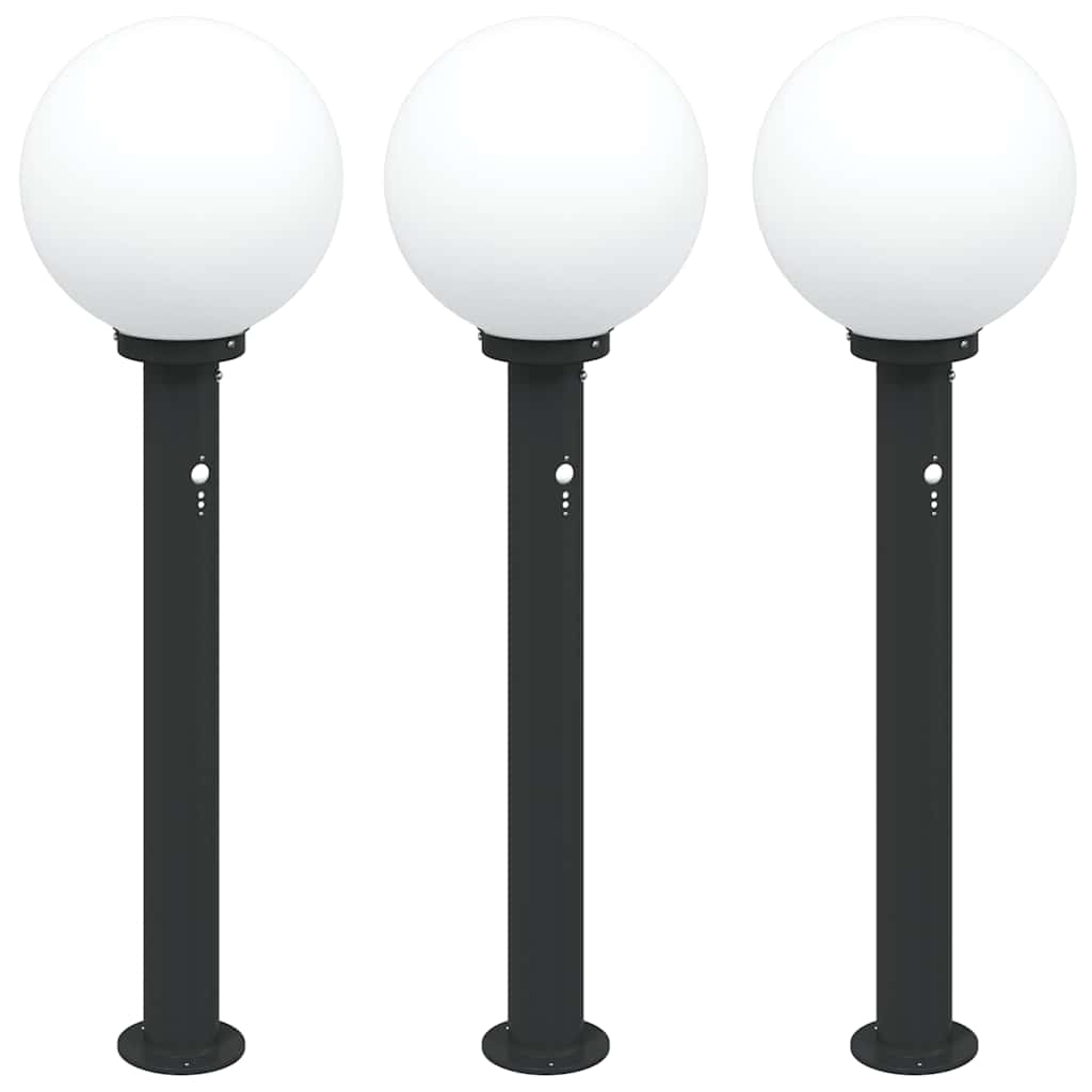 VidaXL paletto luminoso con sensore 3 pezzi 80 cm nero IP44