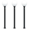 VidaXL paletto luminoso con sensore 3 pezzi 120 cm nero IP44