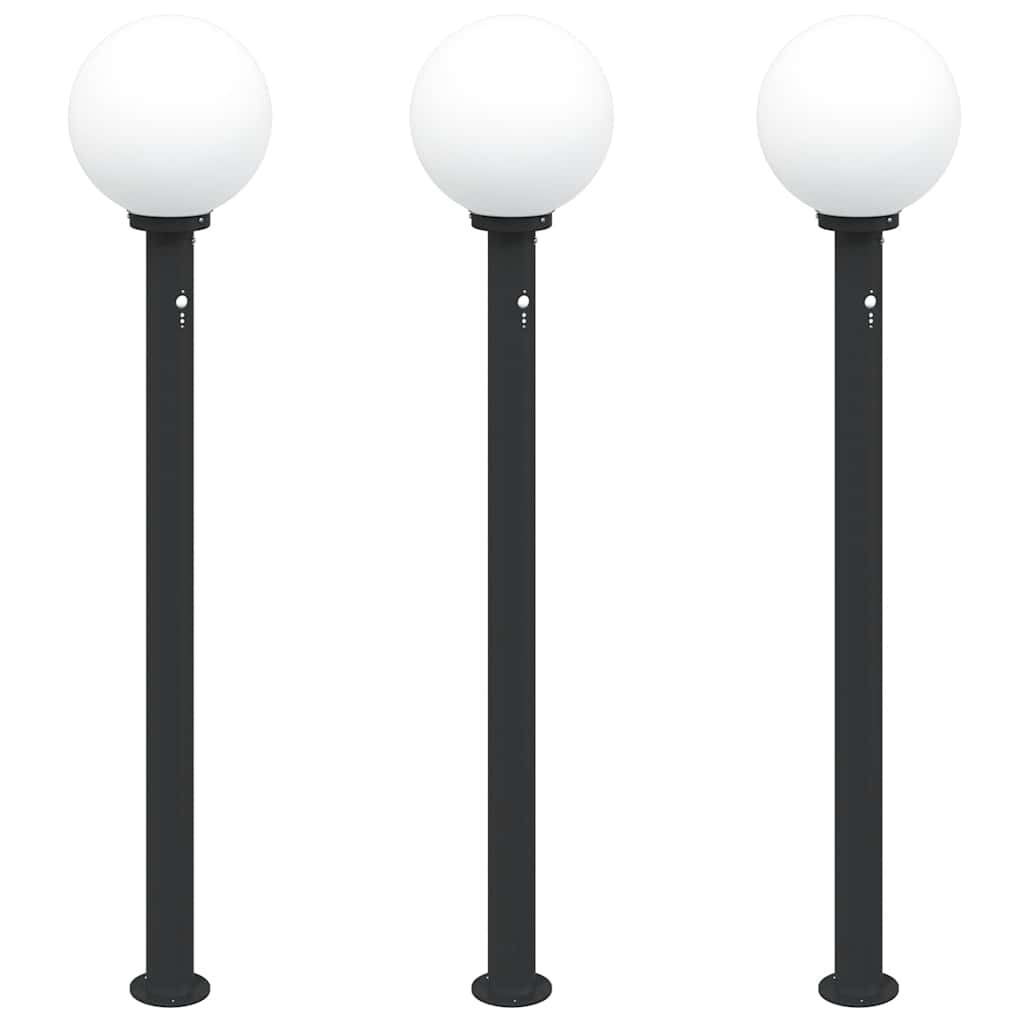 VidaXL paletto luminoso con sensore 3 pezzi 120 cm nero IP44