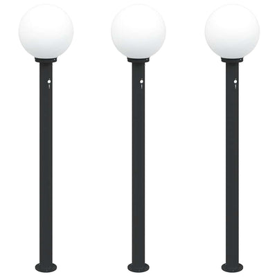 VidaXL paletto luminoso con sensore 3 pezzi 120 cm nero IP44