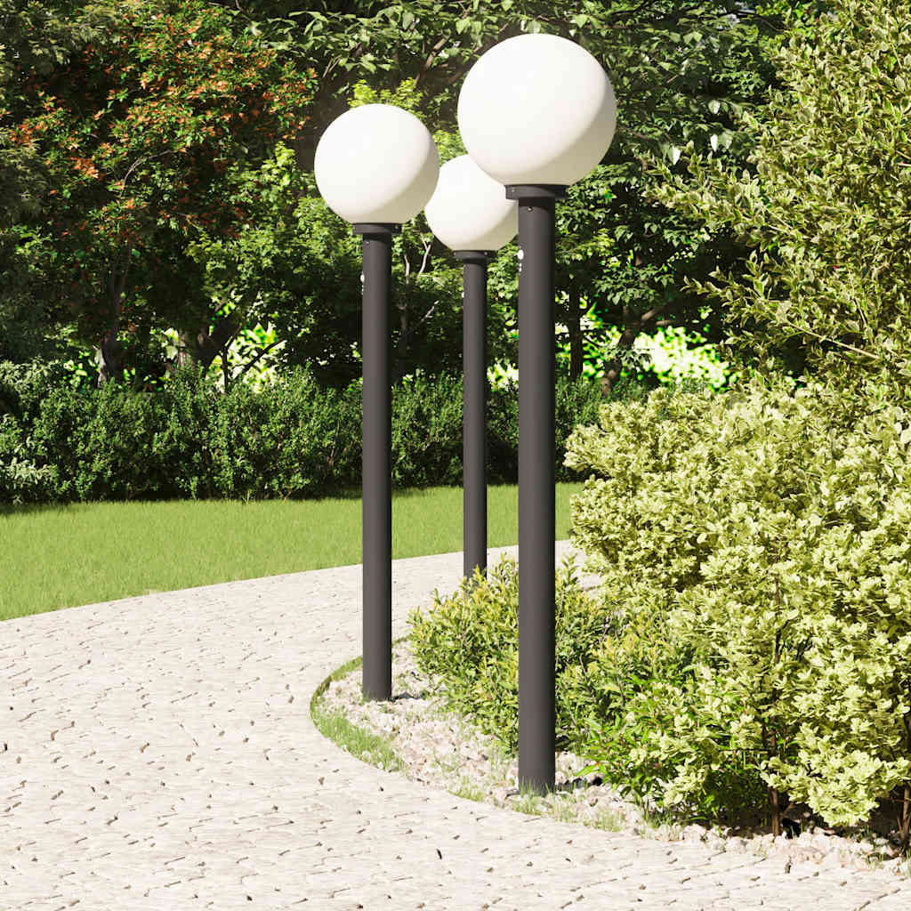 Vidaxl bolderverlichting met sensor 3 stuks 120 cm zwart ip44