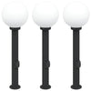 Vidaxl bolderverlichting met stopcontact 3 stuks 80 cm zwart ip44