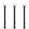 Vidaxl bolderverlichting met stopcontact 3 stuks 120 cm zwart ip44