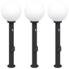 Vidaxl bolderverlichting met sensor en stopcontact 3 stuks 80 cm zwart ip44