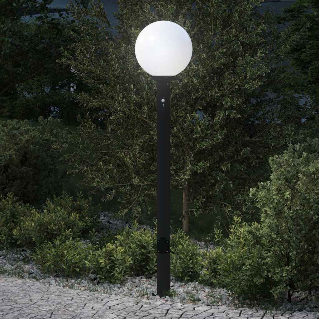 Paletto luminoso Vidaxx con sensore e presa 120 cm nero IP44