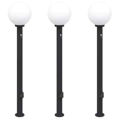 Illuminazione a paletto Vidaxx con sensore e presa 3 pezzi 120 cm nero IP44