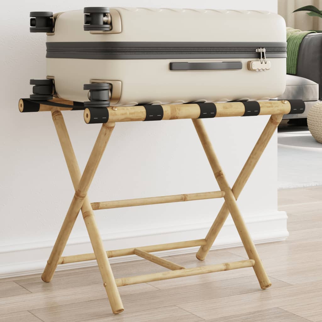 Rack per bagagli Vidaxl Crollabile 62x42x50,5 cm Bamboo