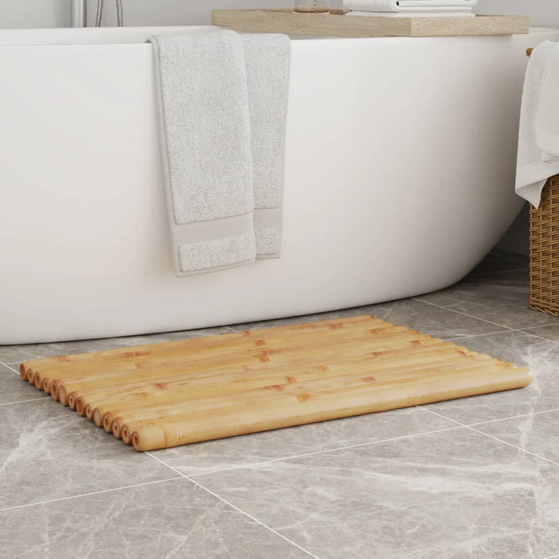Tappetini da bagno Vidaxl 2 St 70x50 cm Bamboo