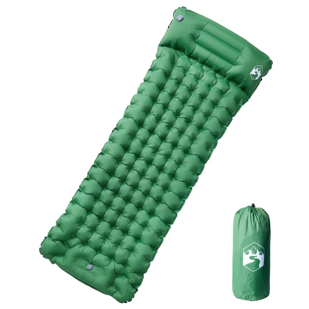Colchón de campamento de Vidaxl con almohada de vegetación de 1 persona auto-uper