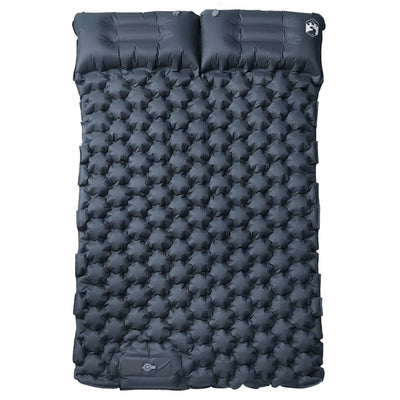 Vidaxl camping mattress with pillows self-inflating 2-person gray