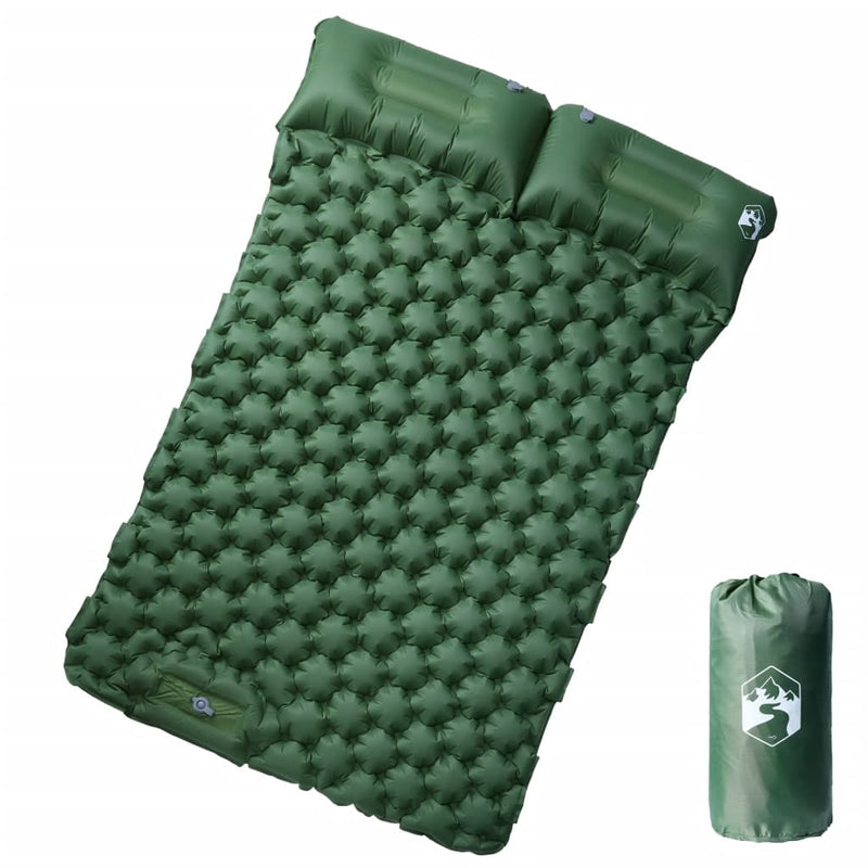Materasso da campeggio VidaXL con cuscini autogonfiabili per 2 persone verde