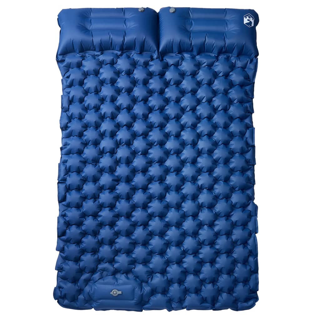 Materasso da campeggio Vidaxl con cuscini autogonfiabili per 2 persone blu navy