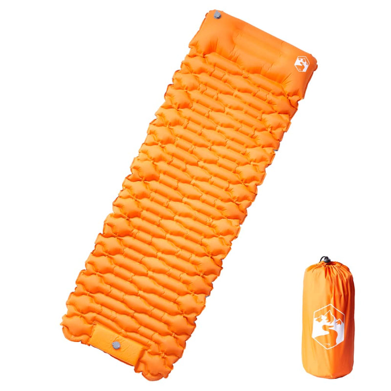 Materasso da campeggio Vidaxl con cuscino arancione da sole