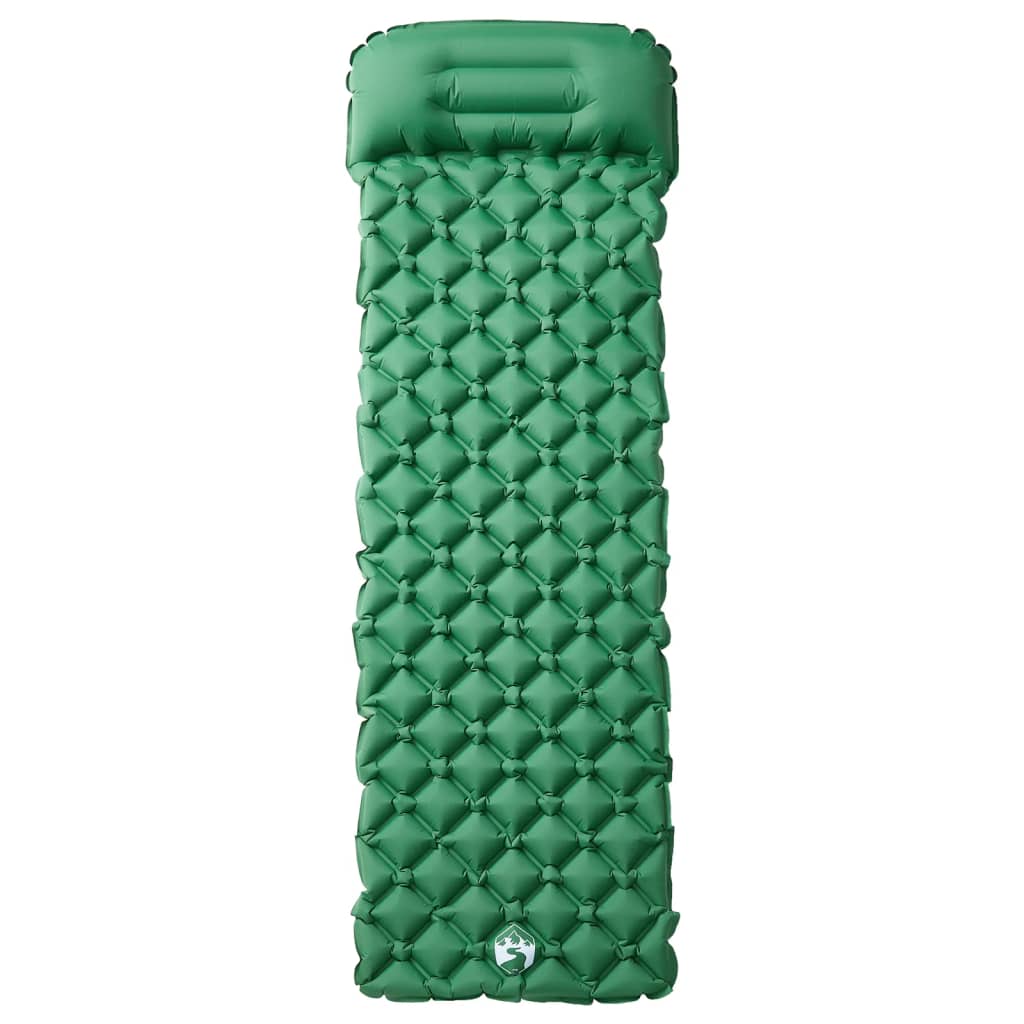 Materasso da campeggio Vidaxl con vegetazione singolo gonfiabile con cuscini