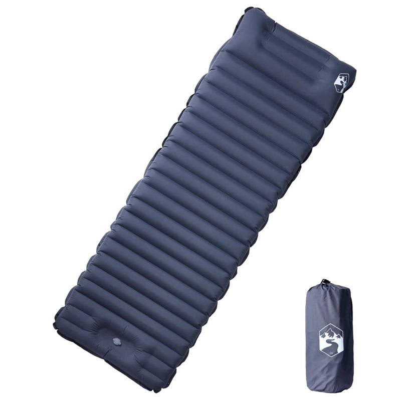Materasso da campeggio Vidaxl con cuscino da sole grigio