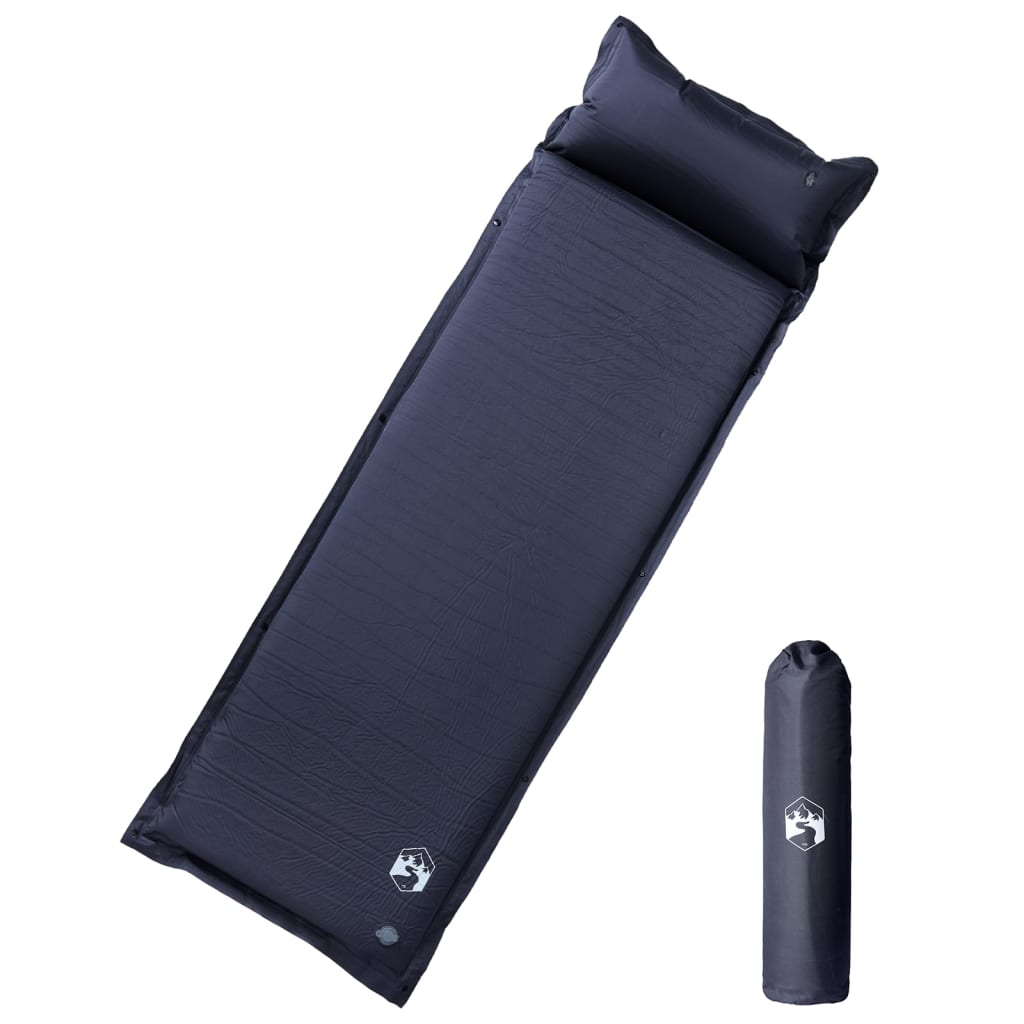 Materasso da campeggio Vidaxl con cuscino da sole grigio