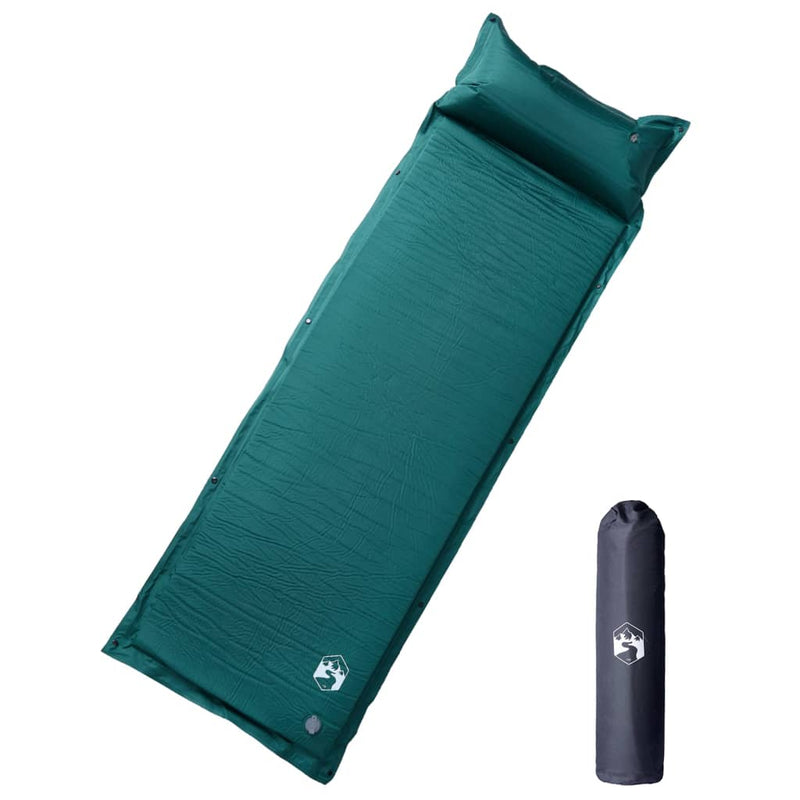 Colchón de campamento de Vidaxl con almohada de vegetación de 1 persona auto-uper