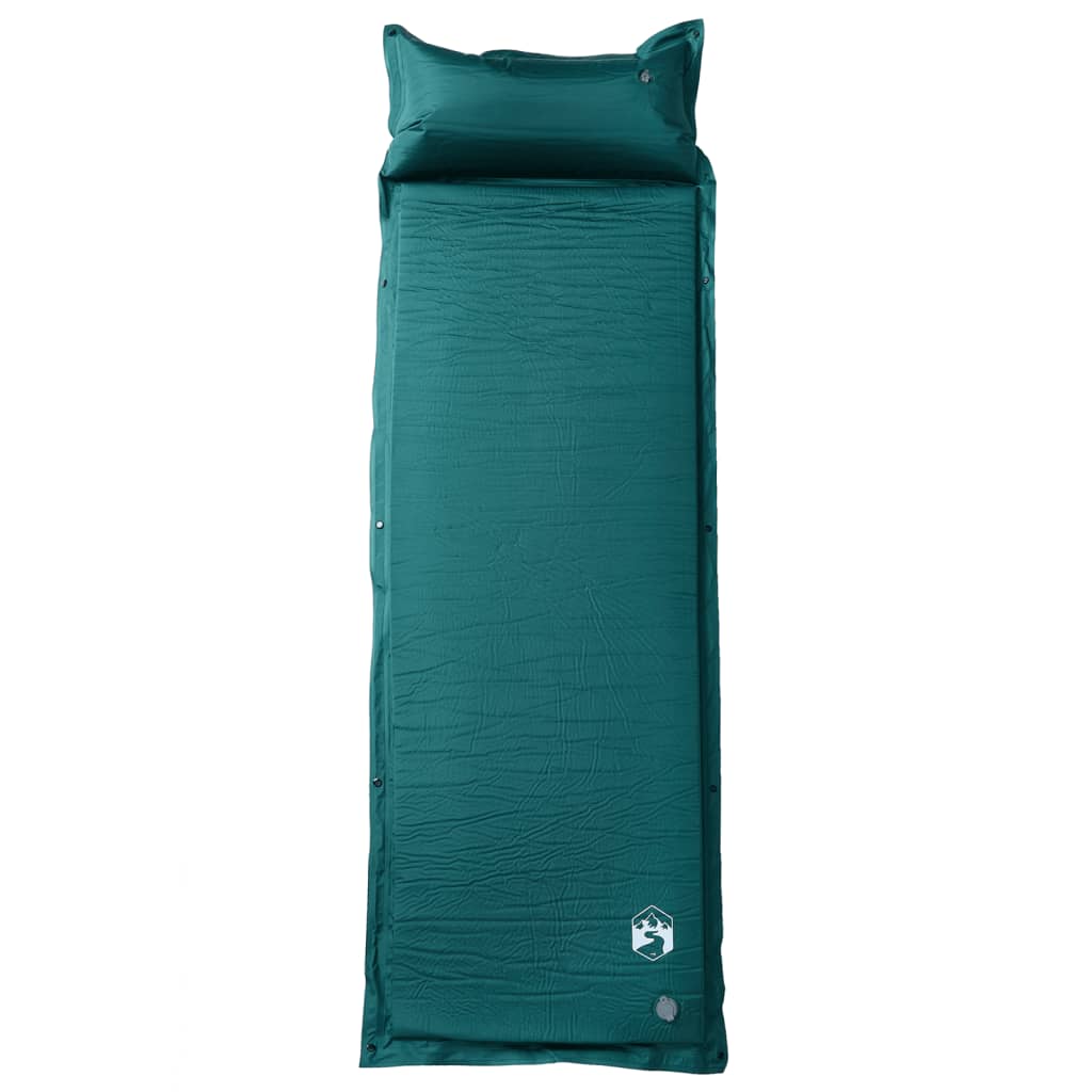 Colchón de campamento de Vidaxl con almohada de vegetación de 1 persona auto-uper