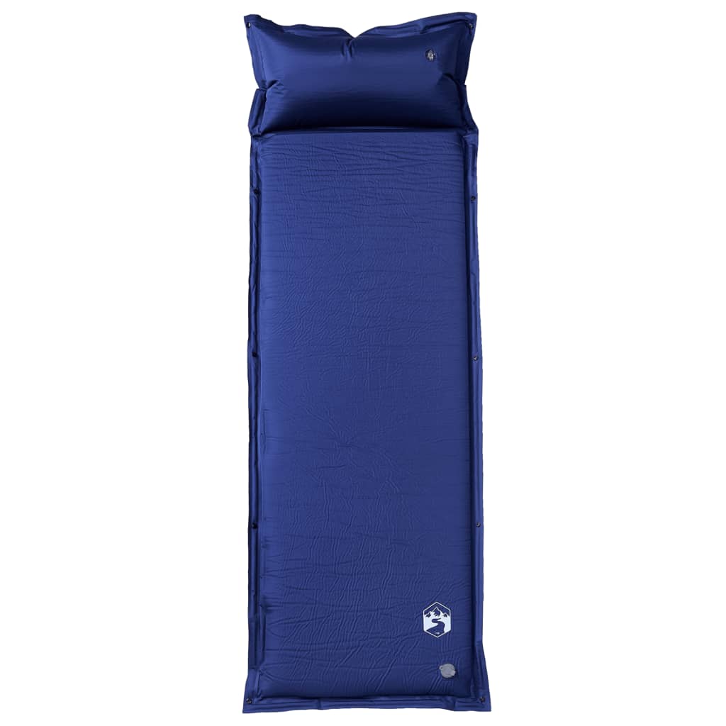 Materasso da campeggio Vidaxl con cuscino autoprodotta singola blu navy