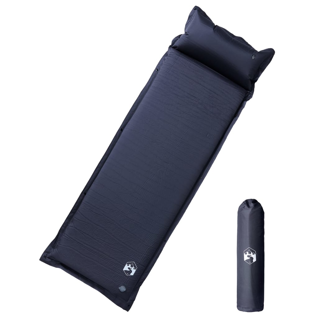 Materasso da campeggio Vidaxl con cuscino da sole grigio