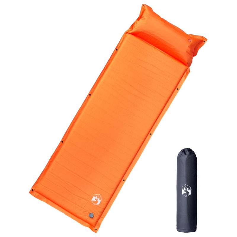 Materasso da campeggio Vidaxl con cuscino arancione da sole