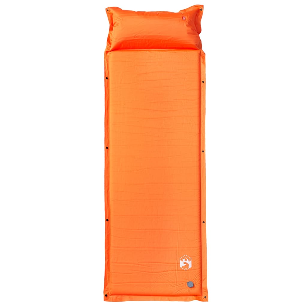 Colchón de campamento de Vidaxl con almohada a sí misma naranja soltera