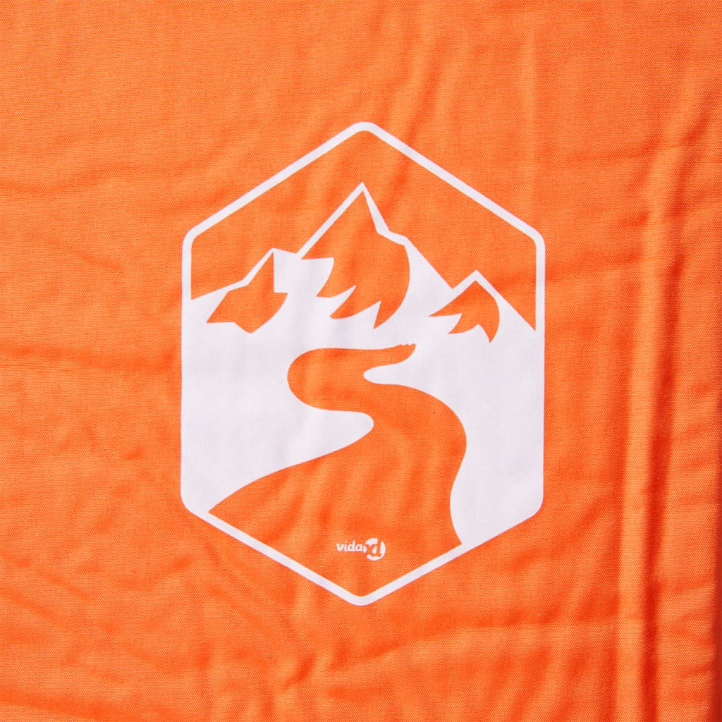 Colchón de campamento de Vidaxl con almohada a sí misma naranja soltera