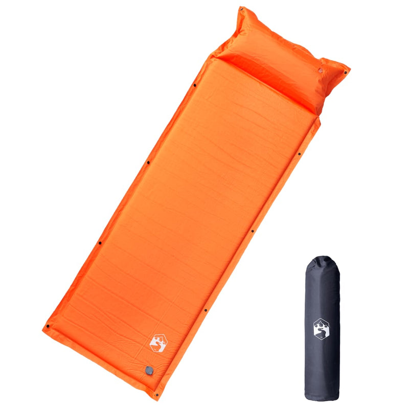Materasso da campeggio Vidaxl con cuscino arancione da sole