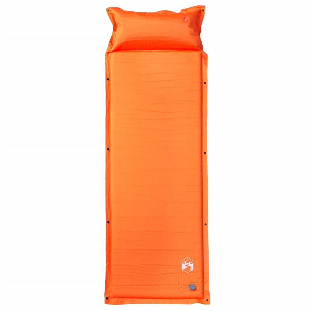 Colchón de campamento de Vidaxl con almohada a sí misma naranja soltera