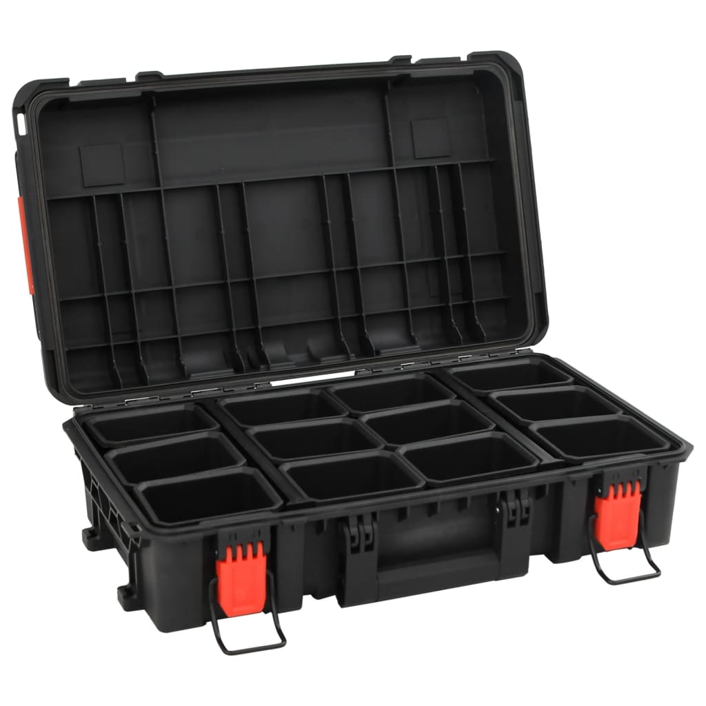 Vidaxl flightcase draagbaar 56,5x34x16 cm pp zwart