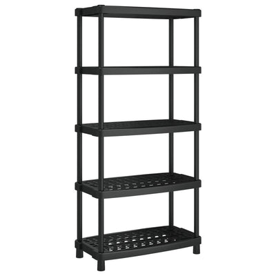 Vidaxl Storage Rack a 5 strati 93.5x45.5x194.5 cm Polypropene Black