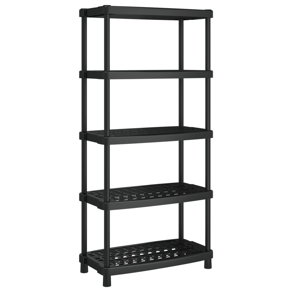 Vidaxl Storage Rack a 5 strati 93.5x45.5x194.5 cm Polypropene Black