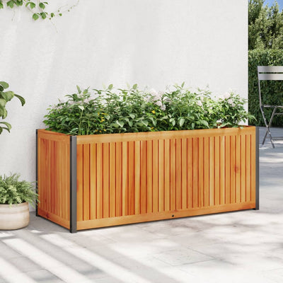 VidaXL Planning box 110x45x44 cm Solid acacia wood and steel