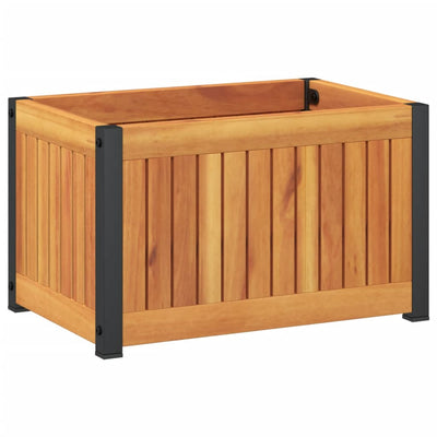 Scatola di pianificazione Vidaxl 45x30x27,5 cm Acacia solida in legno e acciaio