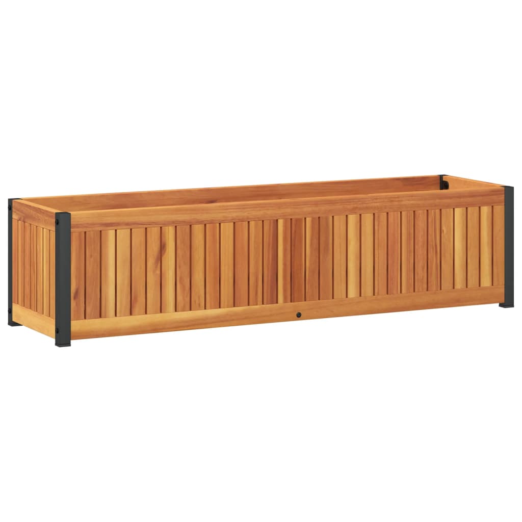 Jardinera vidaxx 110x30x27,5 cm madera maciza de acacia y acero