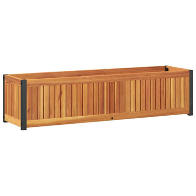 Fioriera Vidaxx 110x30x27,5 cm in legno massello di acacia e acciaio