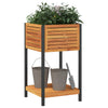 Vidaxl Planning Box con estante 45x45x80 cm de acacia sólida de madera y acero