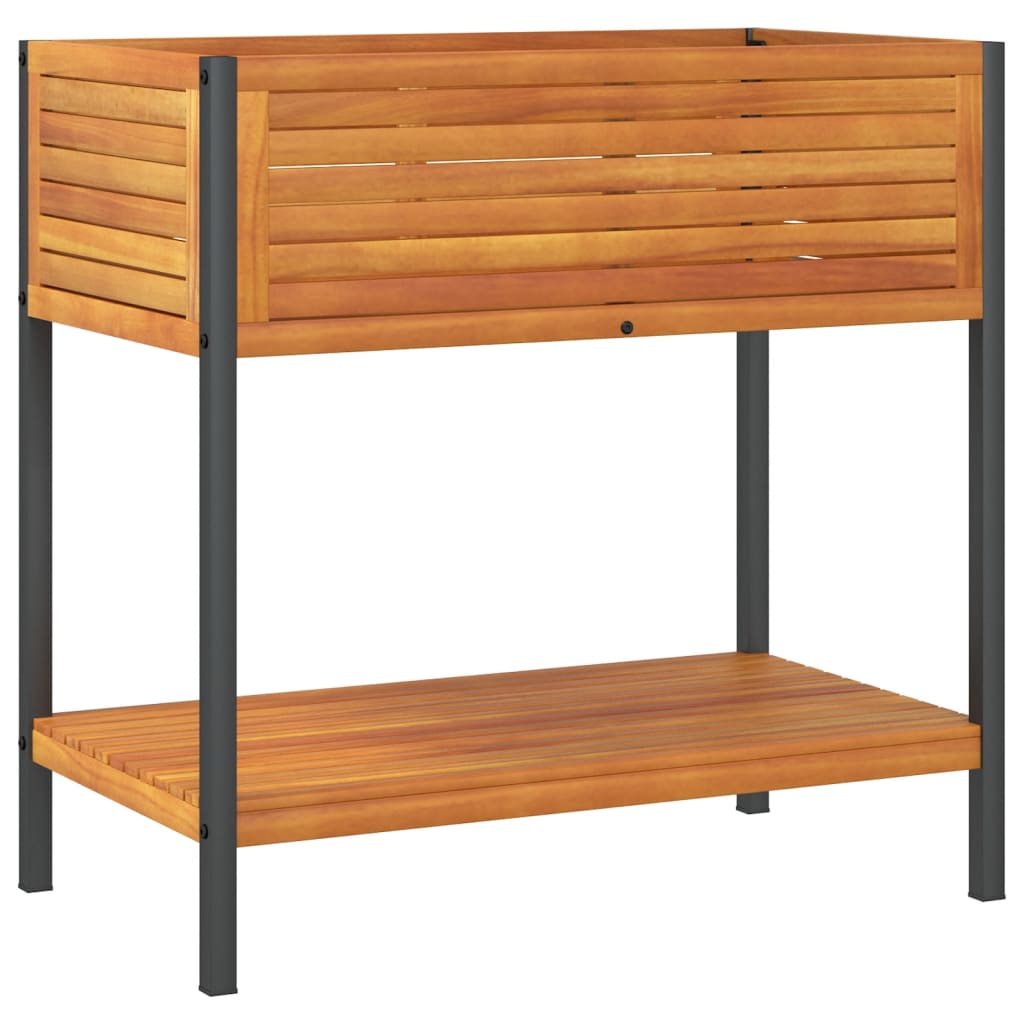 Plantilla Vidaxl con estante 80x45x80 cm de madera de acacia sólida y acero