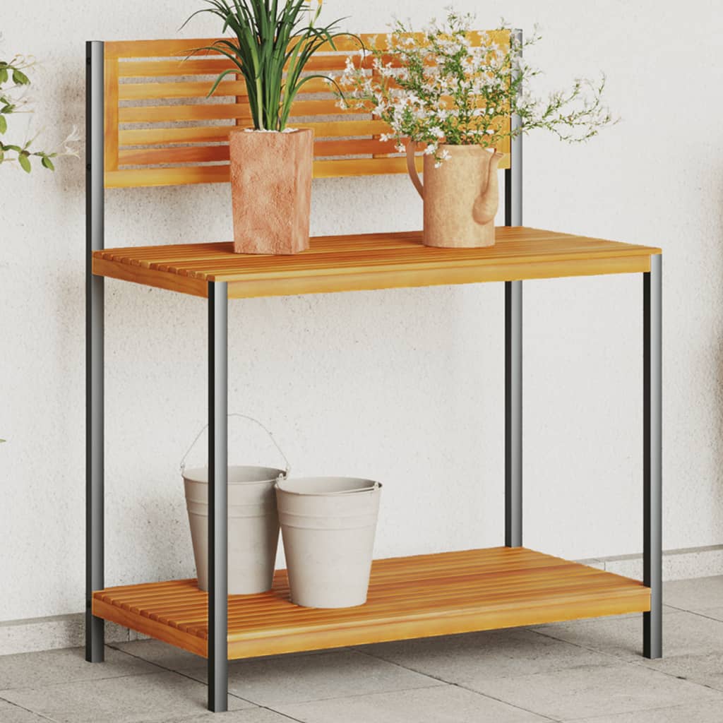Vidaxl Gardening Tabella 90x50x110 cm Acacia solida e acciaio