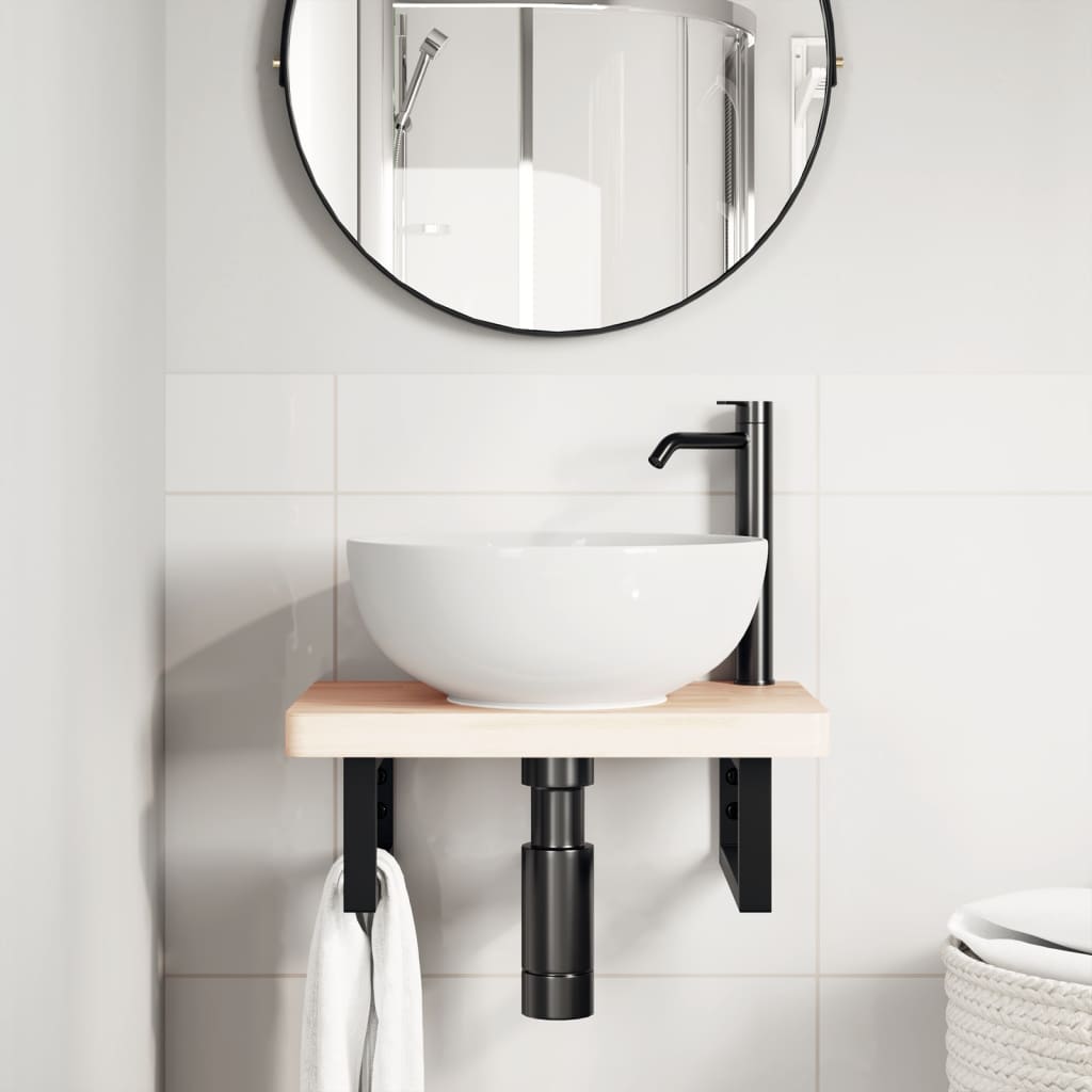 Staffe da parete Vidaxl per lavandino 2 St Rettangolare Black