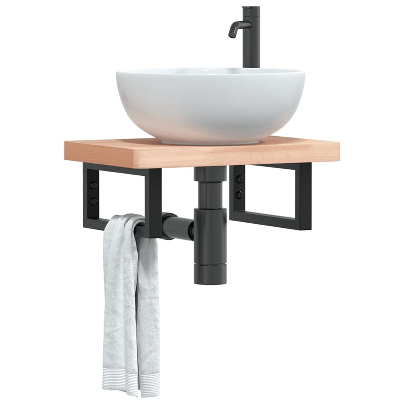 Staffe da parete Vidaxl per lavandino 2 St Rettangolare Black