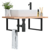 Staffe da parete Vidaxl per lavandino 2 St Rettangolare Black