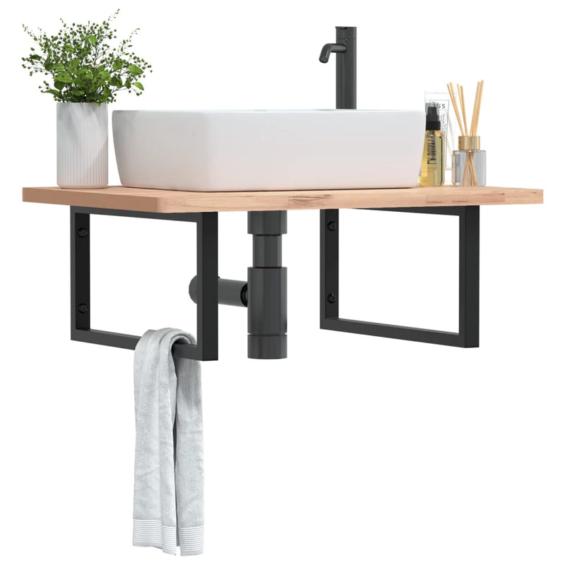 Staffe da parete Vidaxl per lavandino 2 St Rettangolare Black